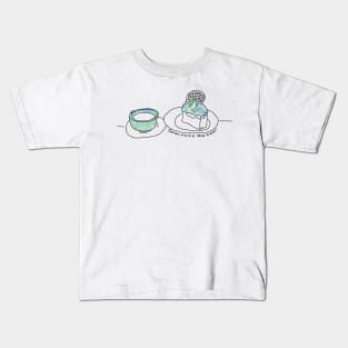 Go on, have a little treat, blue and green Kids T-Shirt